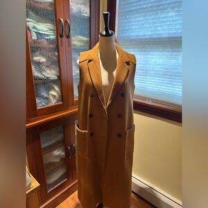 Zara Tan Double-Breasted Vest